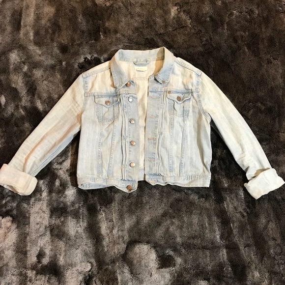 & jacket Jackets & Blazers - Light wash denim cropped jacket
